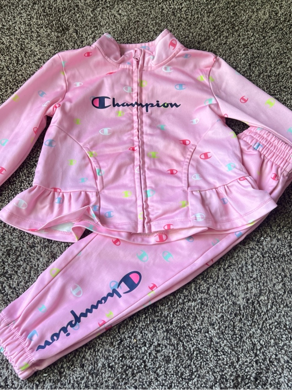 Champion Pink Girls 2-Piece Matching Tracksuit Set